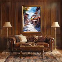 North Macedonia Skopje Old Bazaar Street Scene Poster