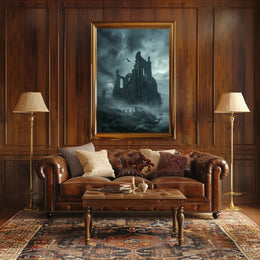 Gothic Cathedral Ruins in Haunting Fantasy or Mythology Poster PosterGoat