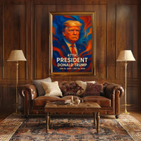 Patriotic U.S. Leader in Dynamic Colors Political Poster