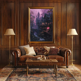 Enchanted Twilight Village Poster PosterGoat