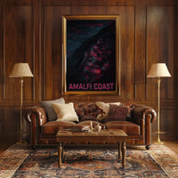 Amalfi Coast Abstract Nightscape Poster Wall Art Decor