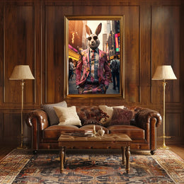 Stylish Rabbit In The City Poster