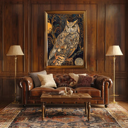 Intricate Owl Fantasy Surrealism Art Print Fantasy or Mythology Poster