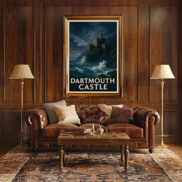Dartmouth Castle Stormy Seascape Travel Poster