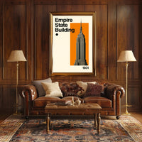 Empire State Building Art Deco Travel Poster