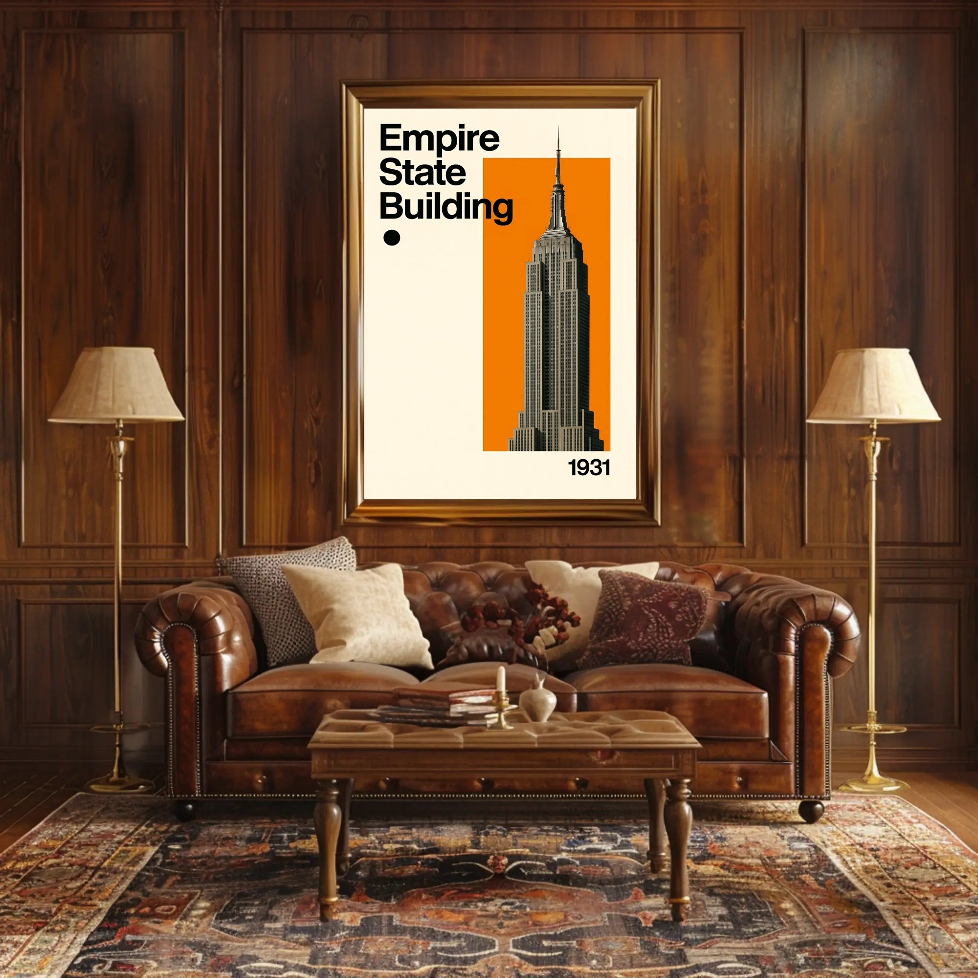 Empire State Building Art Deco Travel Poster