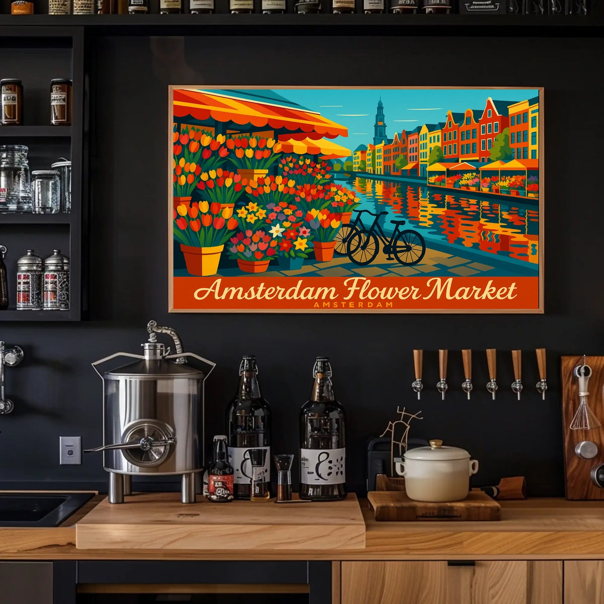 Amsterdam Flower Market Impressionism Wanderlust Poster