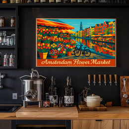 Amsterdam Flower Market Impressionism Wanderlust Poster
