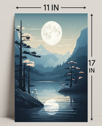 Moonlit Mountain Serenity Poster