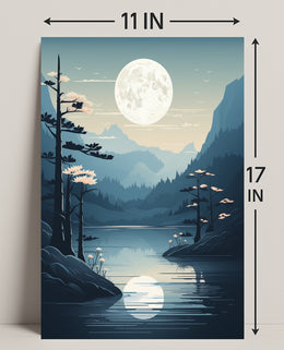 Moonlit Mountain Serenity Poster