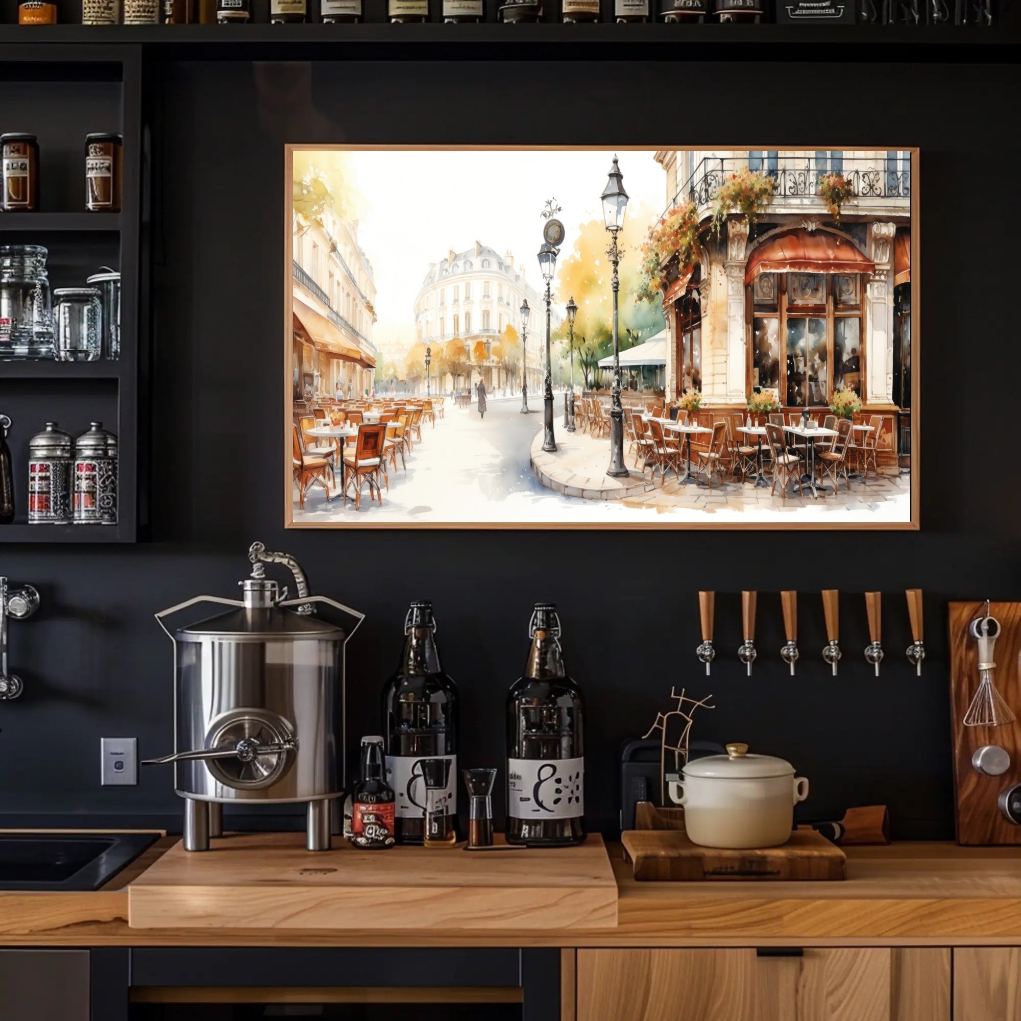 Parisian Street Café Scene Poster PosterGoat