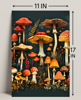 Enchanted Fungi Forest William Morris Art Poster