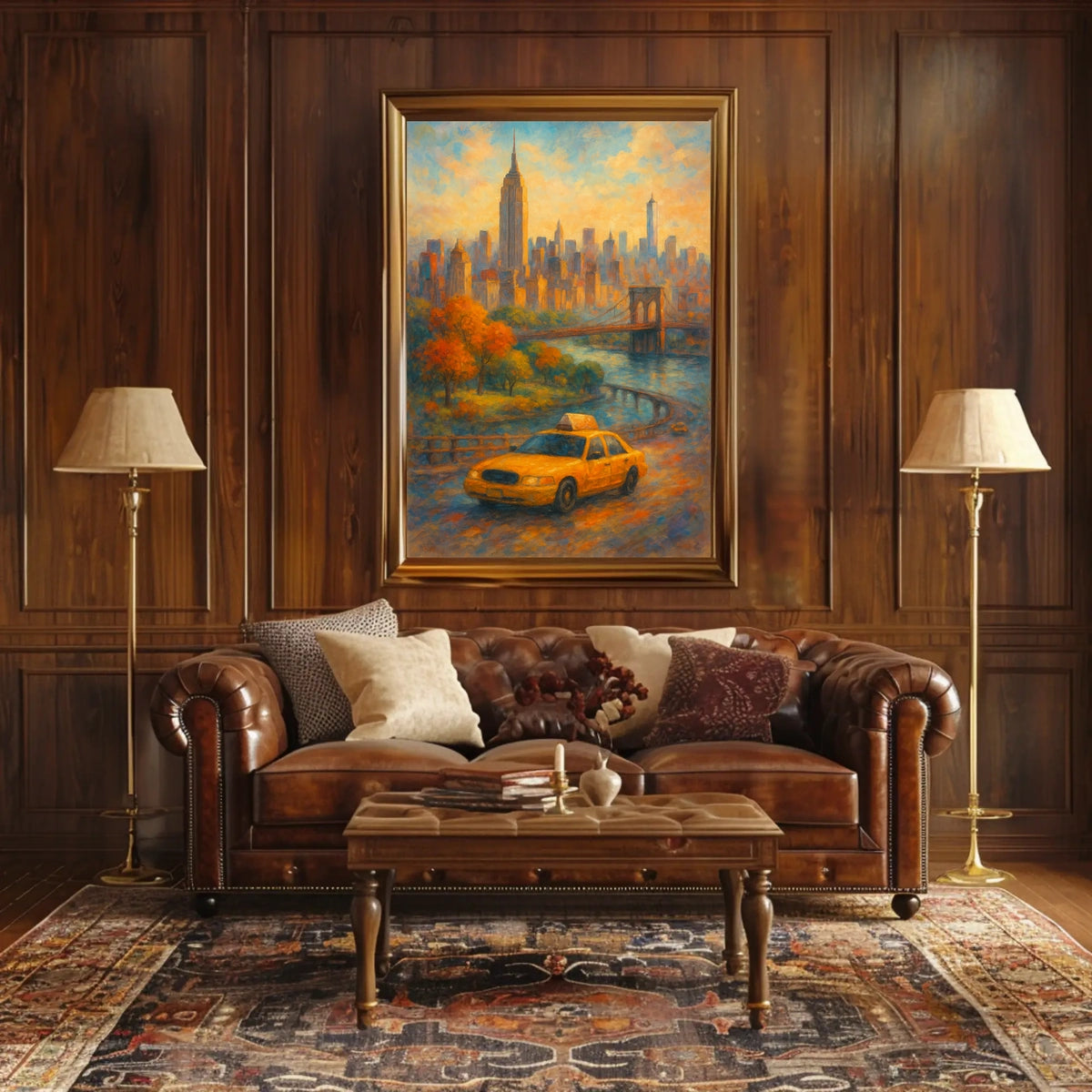 New York City Autumn Impressionism Poster Abstract Wall Art