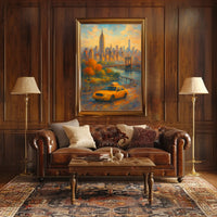 New York City Autumn Impressionism Poster Abstract Wall Art