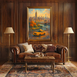 New York City Autumn Impressionism Poster Abstract Wall Art