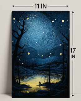 Starry Night Reflection Poster PosterGoat