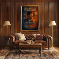 JFK Legacy Vintage Commemorative Leadership Poster Print