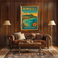Honolulu Adventure Vintage Hawaiian Poster Print
