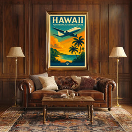 Hawaii Tropical Adventure Vintage Travel Poster