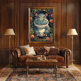 Whimsical Hippo in the Jungle Poster PosterGoat