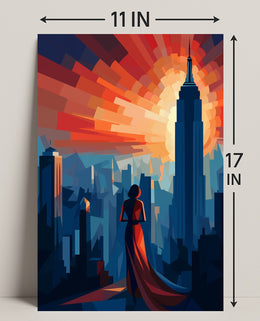 Cityscape At Sunset Poster