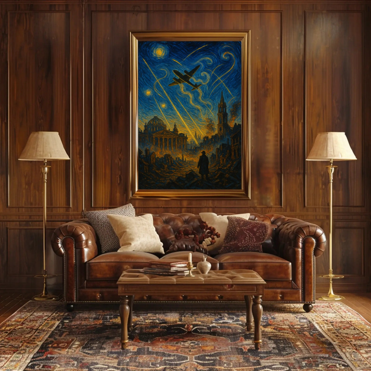 World War II Era Van Gogh Style WWII Poster