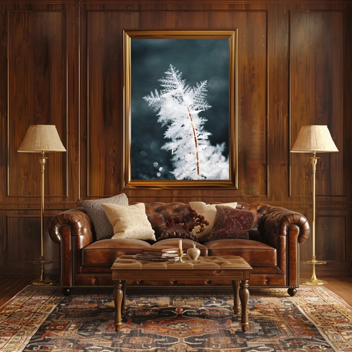 Intricate Ice Crystal Close-Up - Artistic Poster