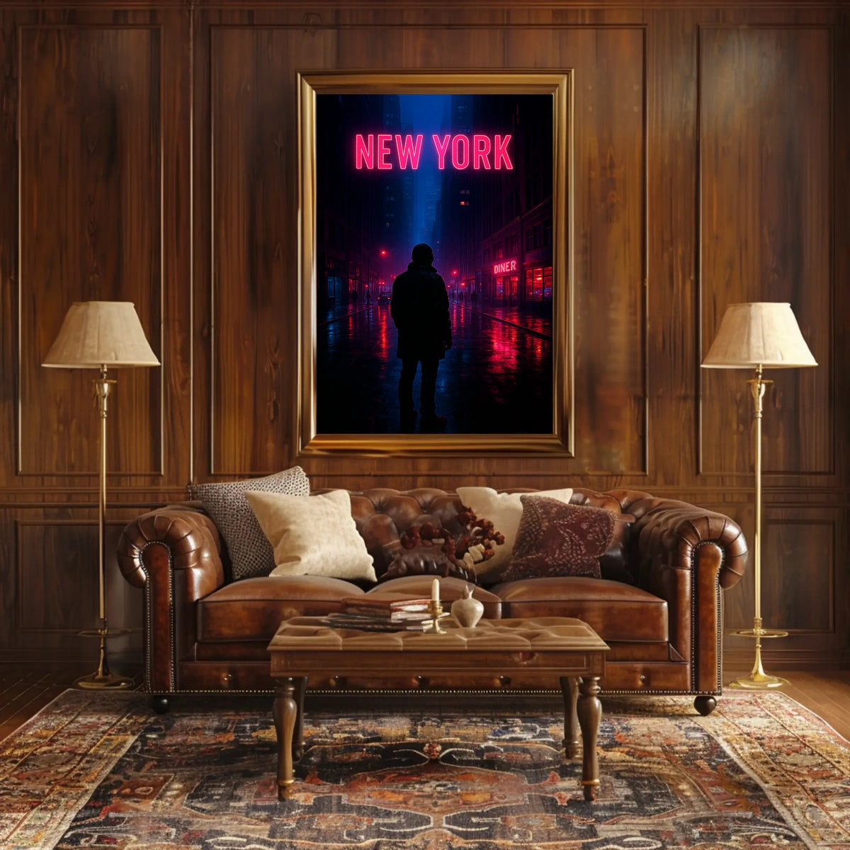 Neon Nights In New York Poster