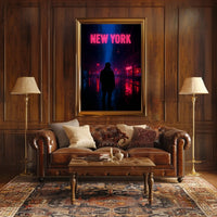 Neon Nights In New York Poster