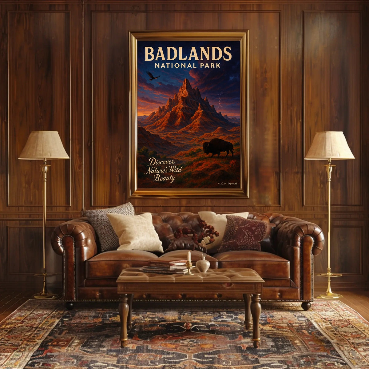 Badlands National Park Vintage Wilderness Poster Art