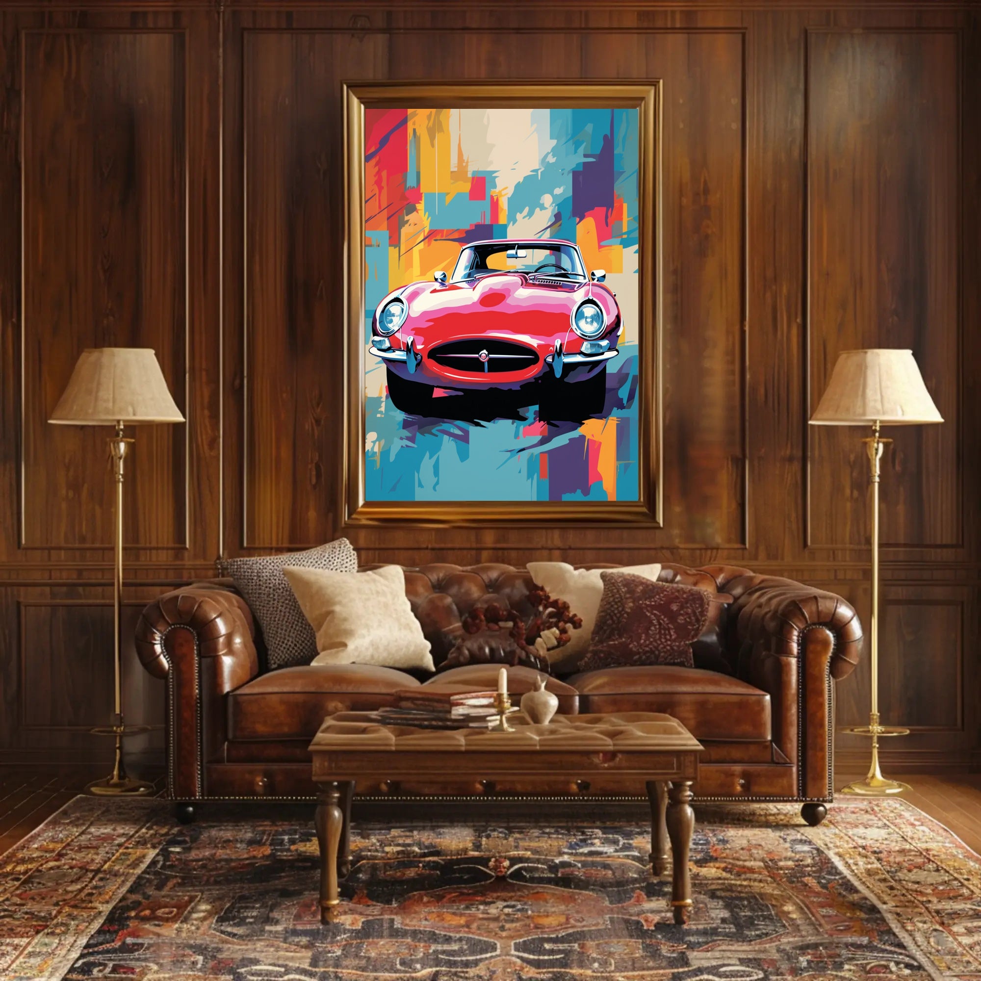 Vibrant Classic Car Art Poster PosterGoat