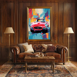 Vibrant Classic Car Art Poster PosterGoat