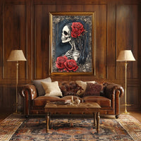 Skeleton with Roses Day of the Dead Heritage Poster