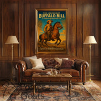 Buffalo Bill Poster Vintage Western Frontier Wall Art