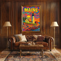 Maine Lighthouse Art Poster