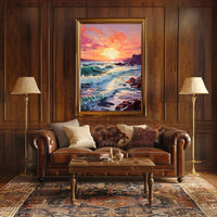 Vibrant Coastal Sunset Poster PosterGoat