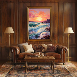 Vibrant Coastal Sunset Poster PosterGoat