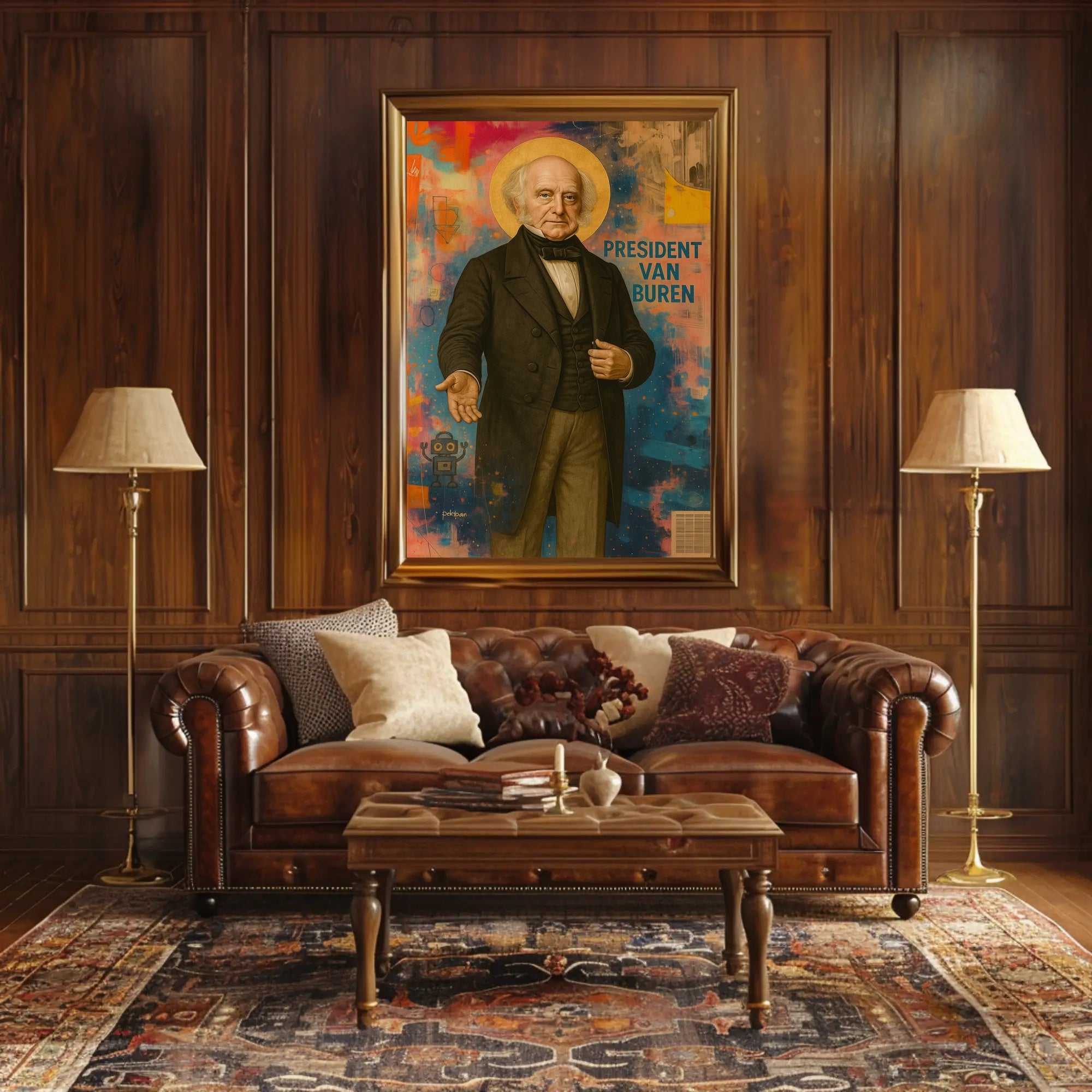 President Van Buren Abstract Iconic Political Art Poster