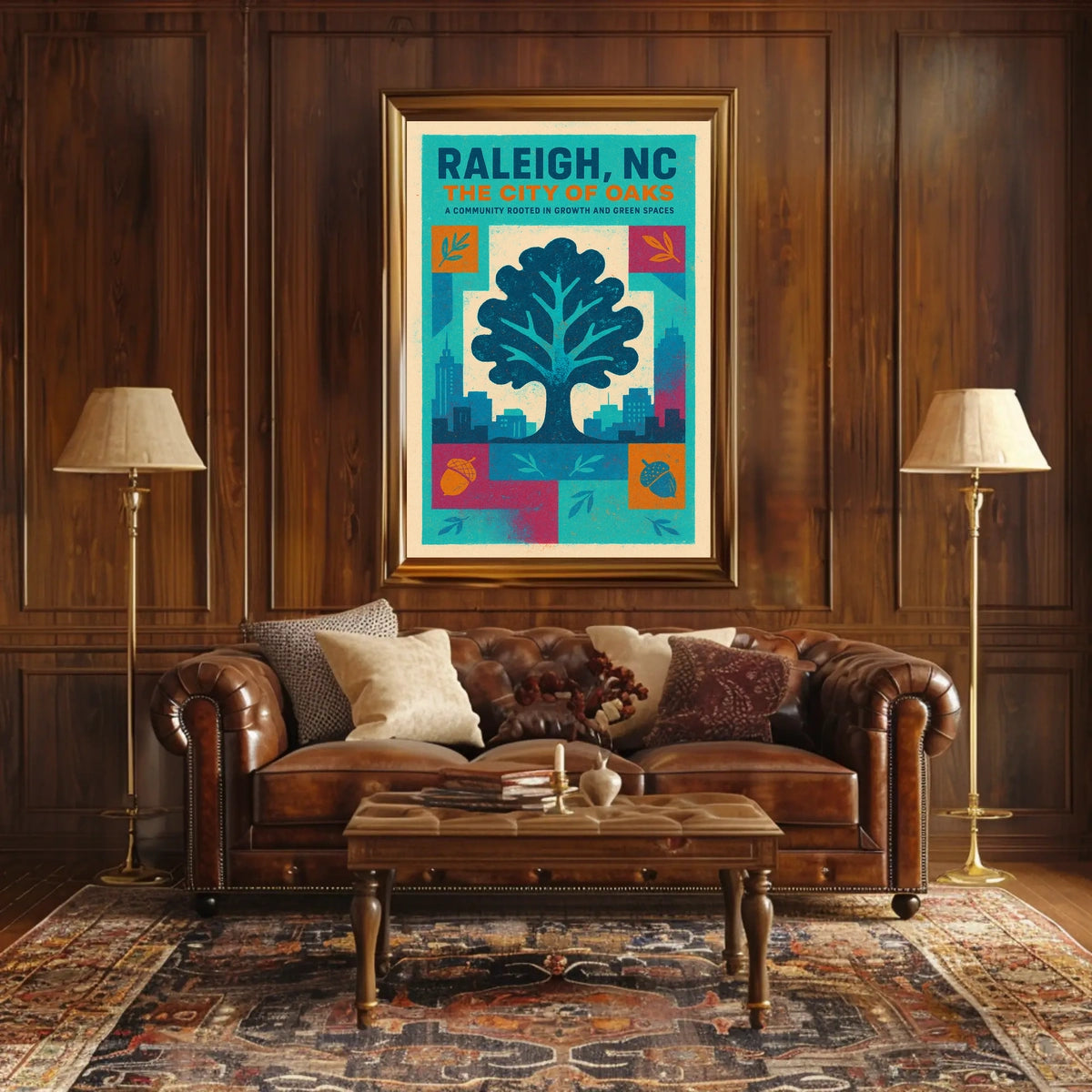 Raleigh, NC The City of Oaks Poster