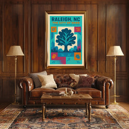 Raleigh, NC The City of Oaks Poster