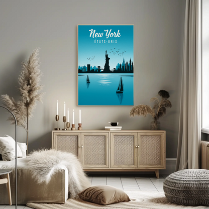 New York Statue of Liberty Vintage Poster