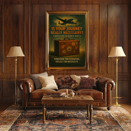 World War II Travel Vintage Nostalgic Somber Poster