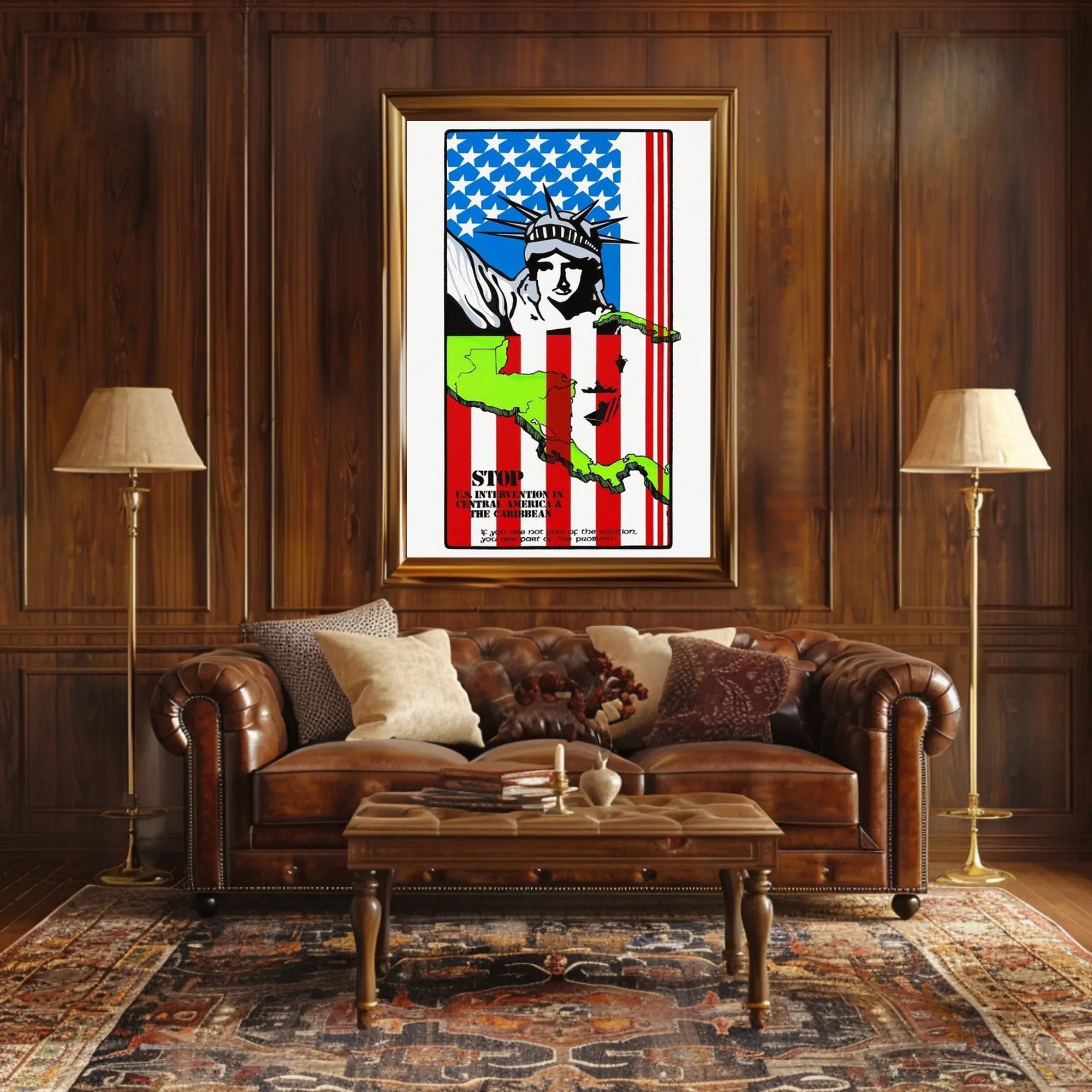 Stop U.S. Intervention Poster PosterGoat