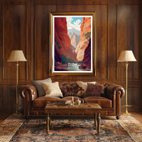 Zion National Park Scenic Poster Print Wall Art