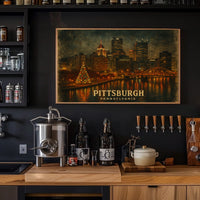 Pittsburgh Skyline at Night Poster