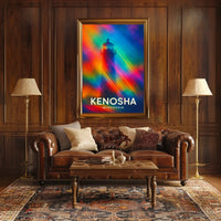 Lighthouse Dreamscape: Vibrant Kenosha Abstract Art Poster