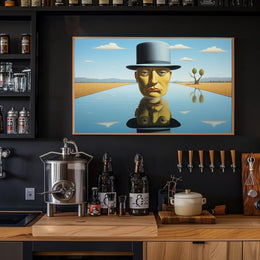 Surreal Desert Headscape: Dreamlike Artistic Poster