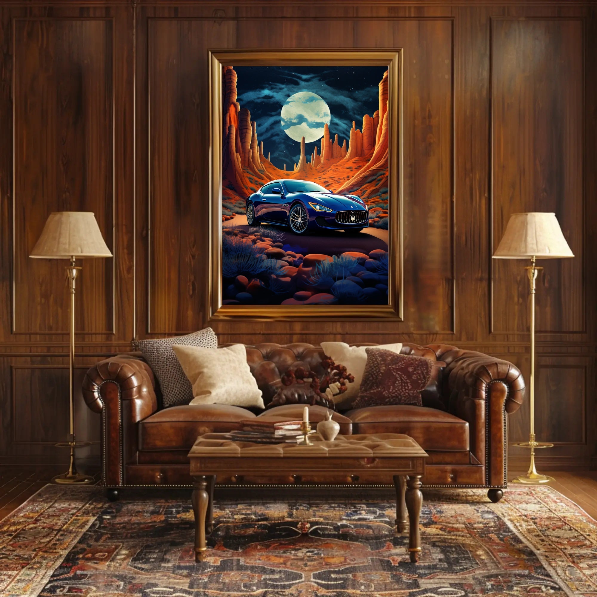 Desert Moon Drive Poster PosterGoat