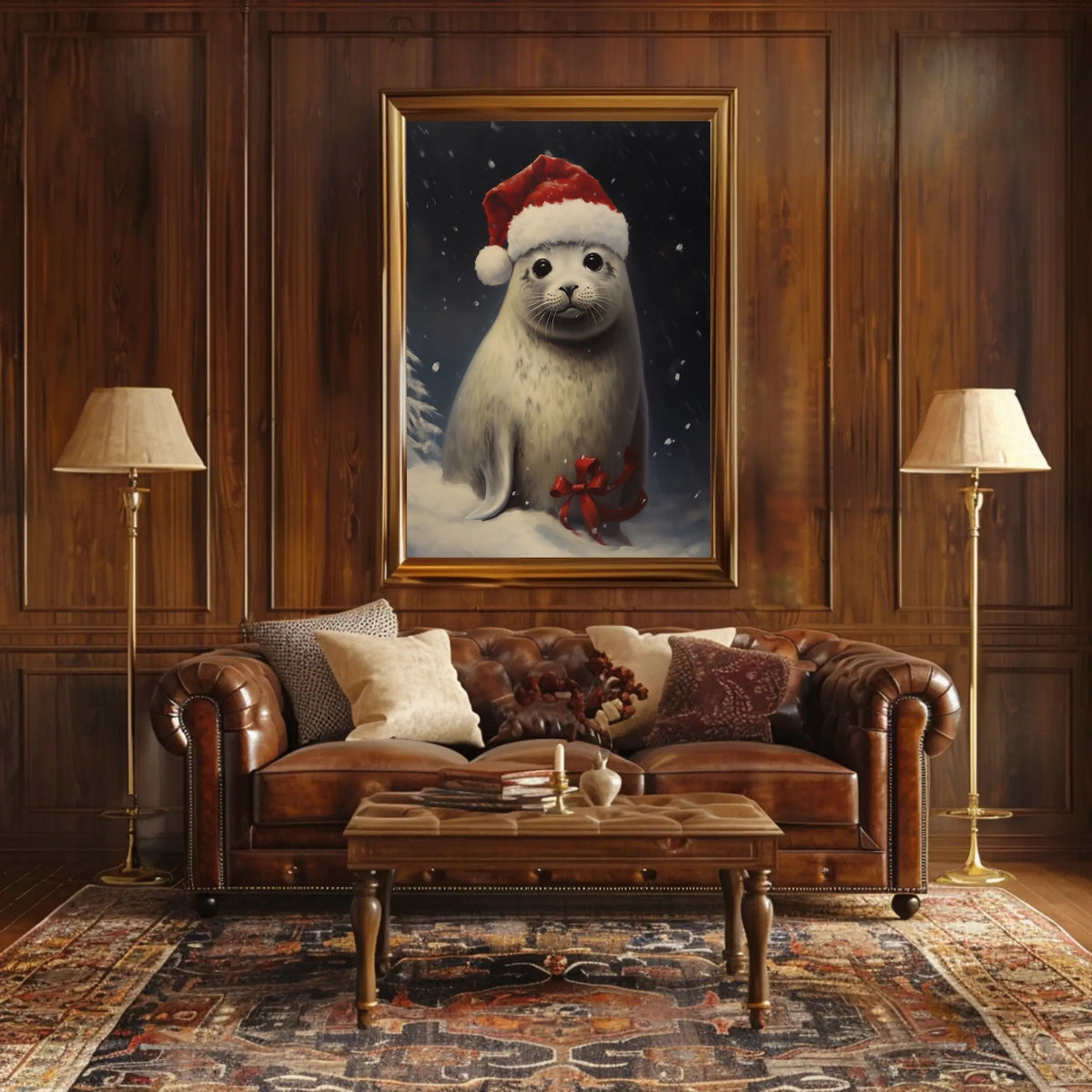 Festive Seal In Winter Wonderland Poster