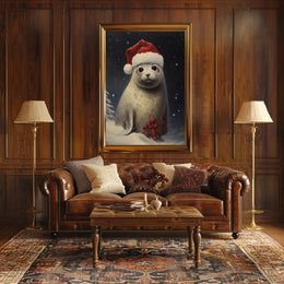 Festive Seal In Winter Wonderland Poster